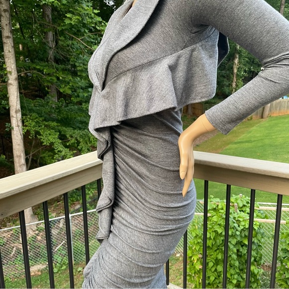 Givenchy Ruffle-Front Ruched Jersey Dress size 38 - Picture 7 of 14